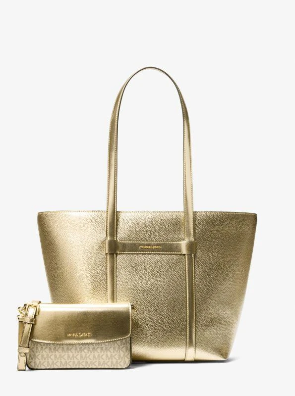 Michael Kors Jet Set Large 2-in-1 Metallic Leather Tote Bag 5
