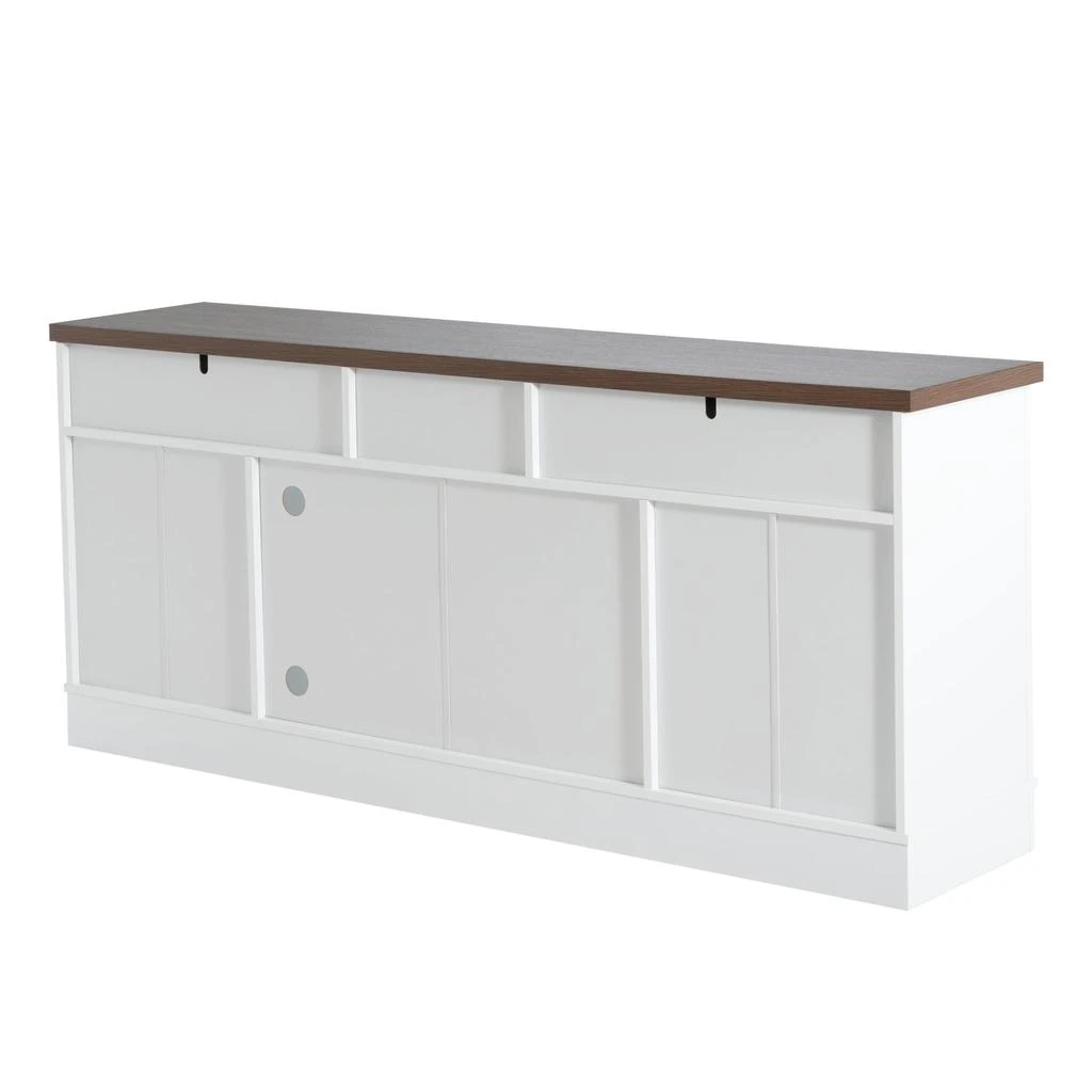 Streamdale Furniture Streamdale 67" White TV Console - Glass Doors
Storage 3