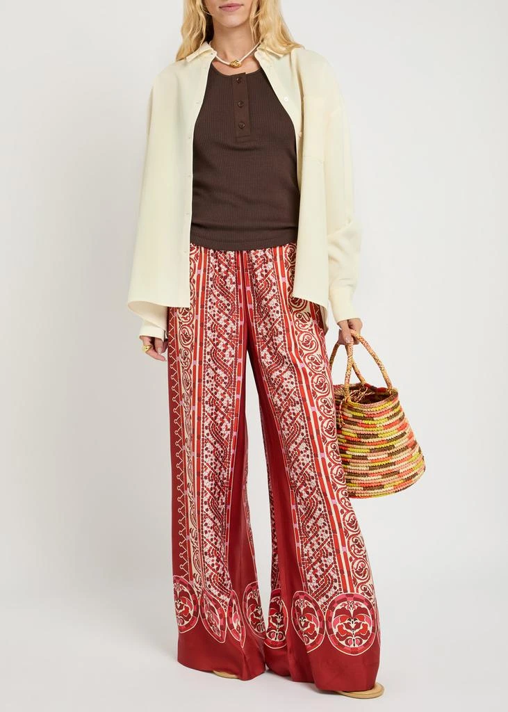 LA DOUBLE J Printed silk-twill trousers 4