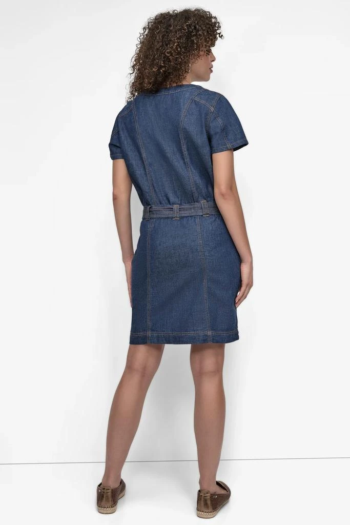 DKNY BUTTON FRONT DENIM MINI DRESS 2