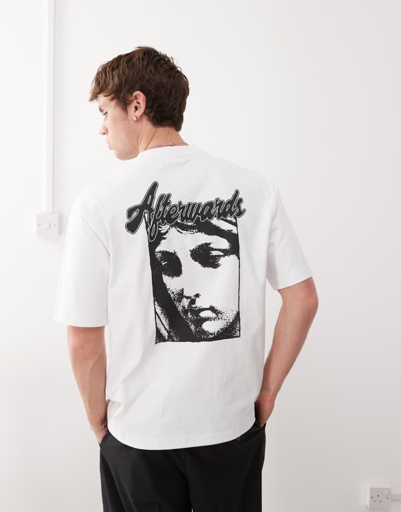 Weekday Weekday relaxed fit t-shirt with back graphic print in white