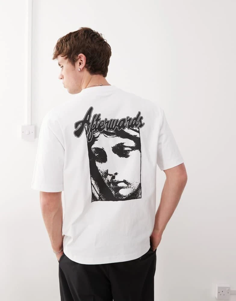 Weekday Weekday relaxed fit t-shirt with back graphic print in white 1