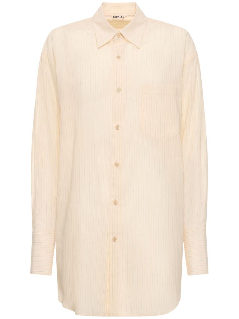 AURALEE Striped Organza Cotton Shirt