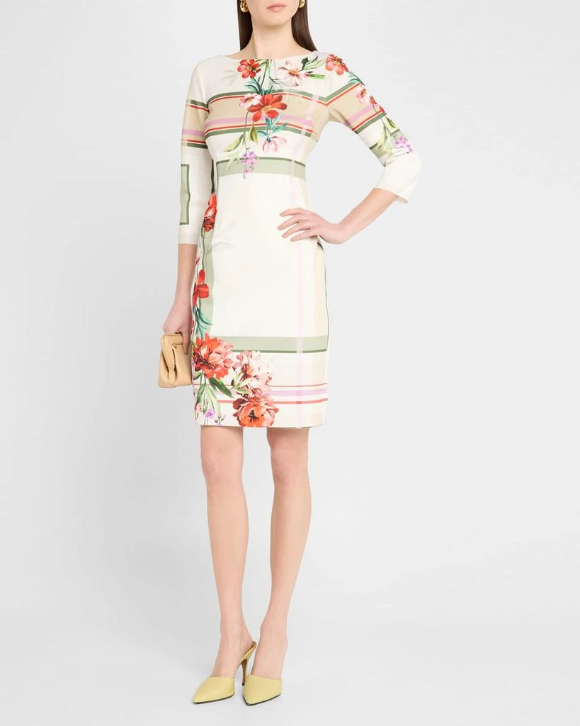 Teri Jon Geometric & Floral-Print Scuba Dress 4