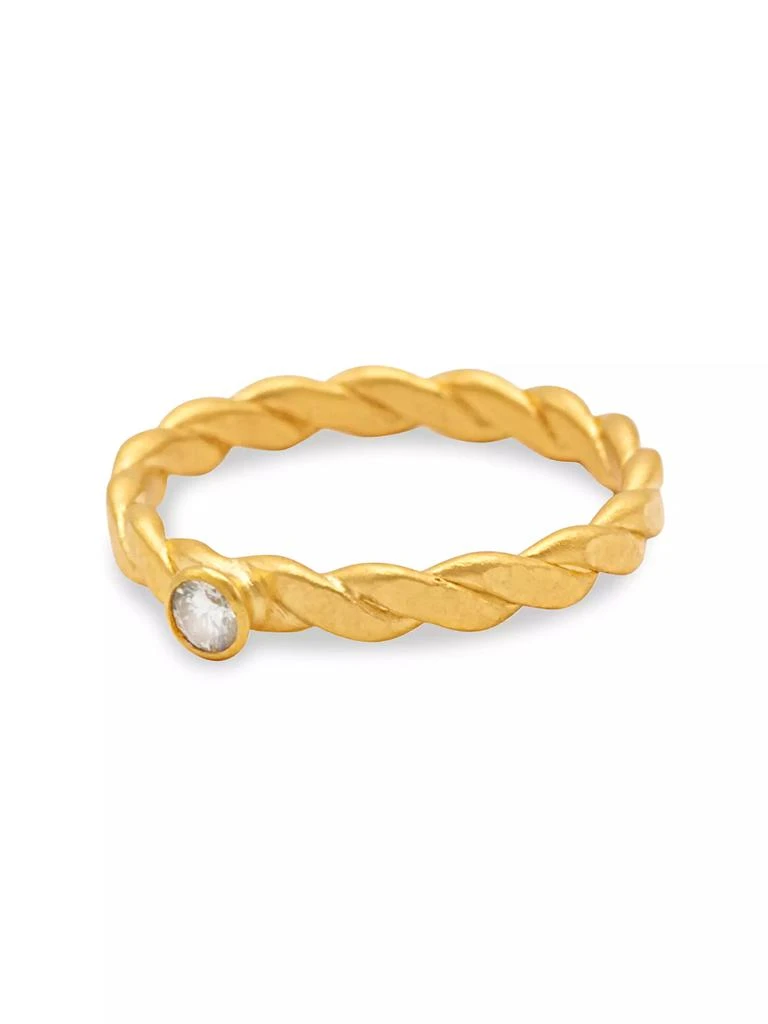 Gurhan 24K Yellow Gold &amp; Diamond Twist Stacking Ring 1