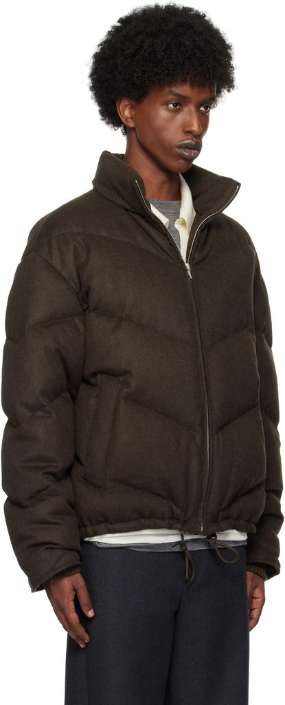 AURALEE Brown Baby Camel Flannel Down Jacket - Coats - BeyondStyle