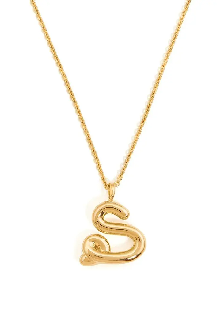 Missoma S initial 18kt gold-plated necklace 2