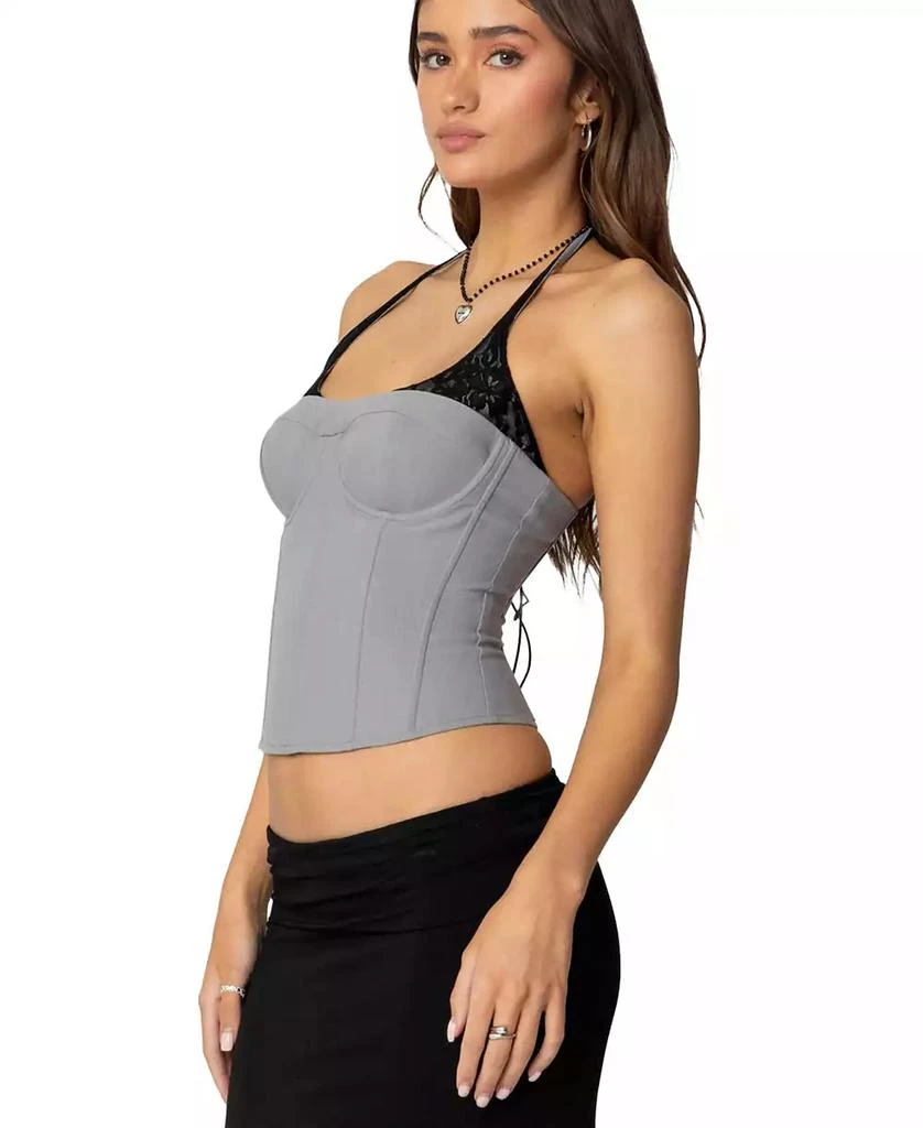 Edikted Women
s Jara Layered Lace Halter Corset 5