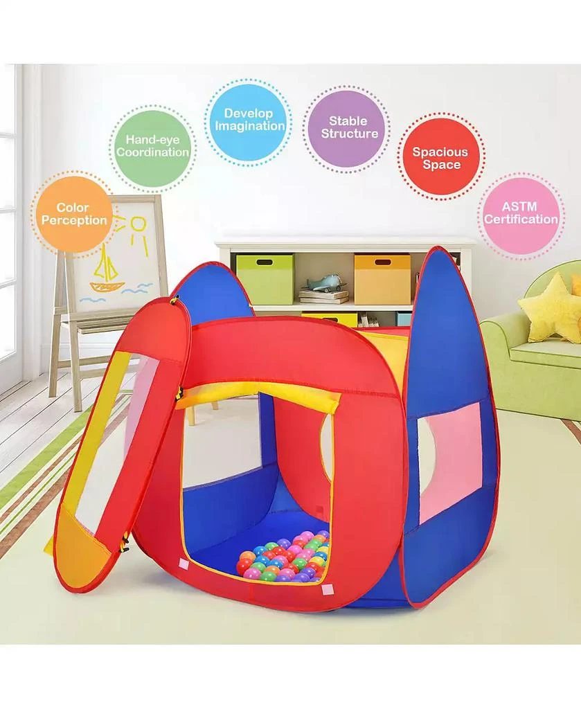 Costway Portable Kid Baby Play House Indoor Outdoor Toy Tent Game Playhut With 100 Balls 4