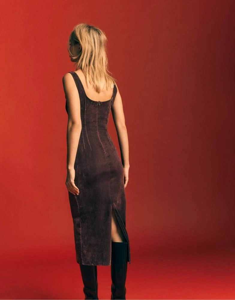 Stradivarius Fitted velvet midi dress in purple  On Sale Now with Up to  36% Off | Discover Exclusive Deals & Savings at BeyondStyle  Authentic  Stradivarius Home|women with Limited-Time Discounts, Free