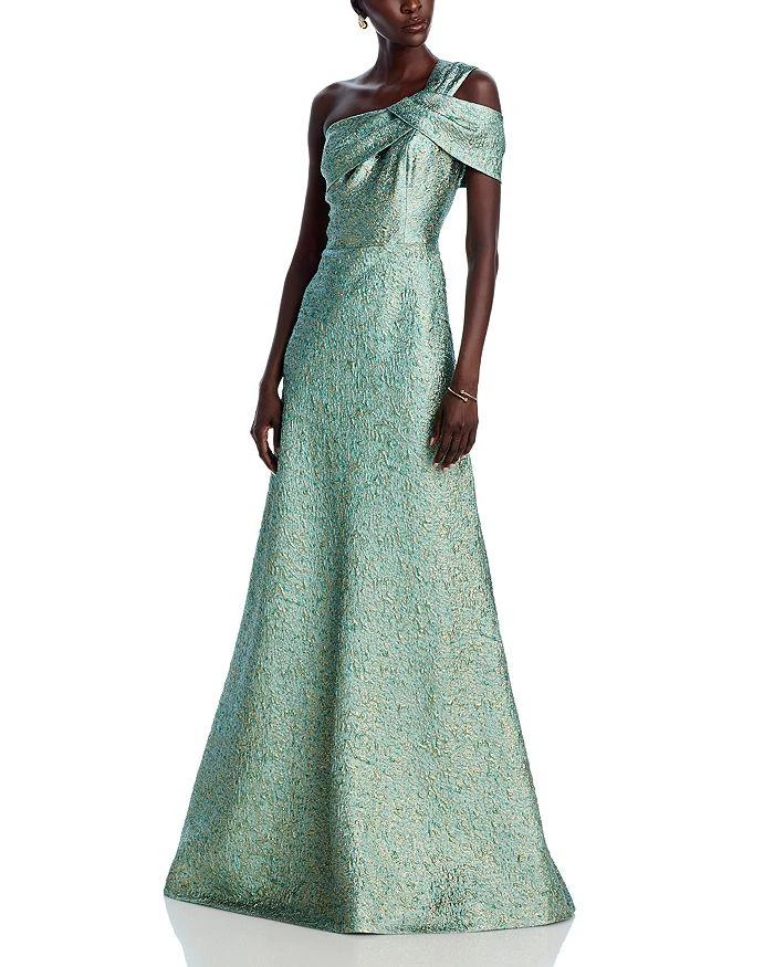 Teri Jon Metallic Jacquard Gown 1