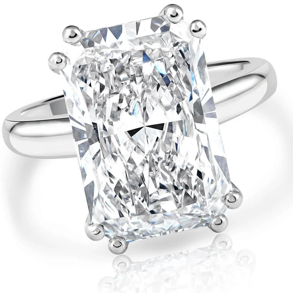 Pompeii3 Certified 6.00Ct H/VS Radiant Cut Diamond Engagement Ring White Gold Lab Grown Size: 7