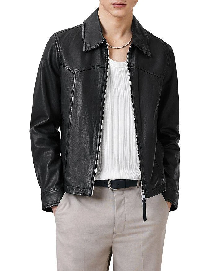 ALL SAINTS Nellcot Boxy Fit Western Yoke Leather Jacket 1
