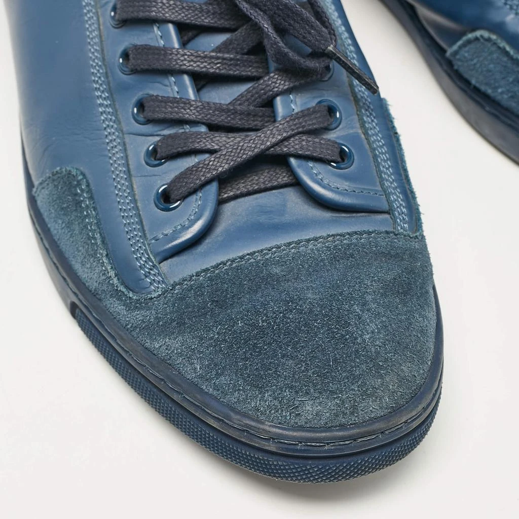 Louis Vuitton Louis Vuitton Blue Leather and Suede Low Top Sneakers Size 43 7
