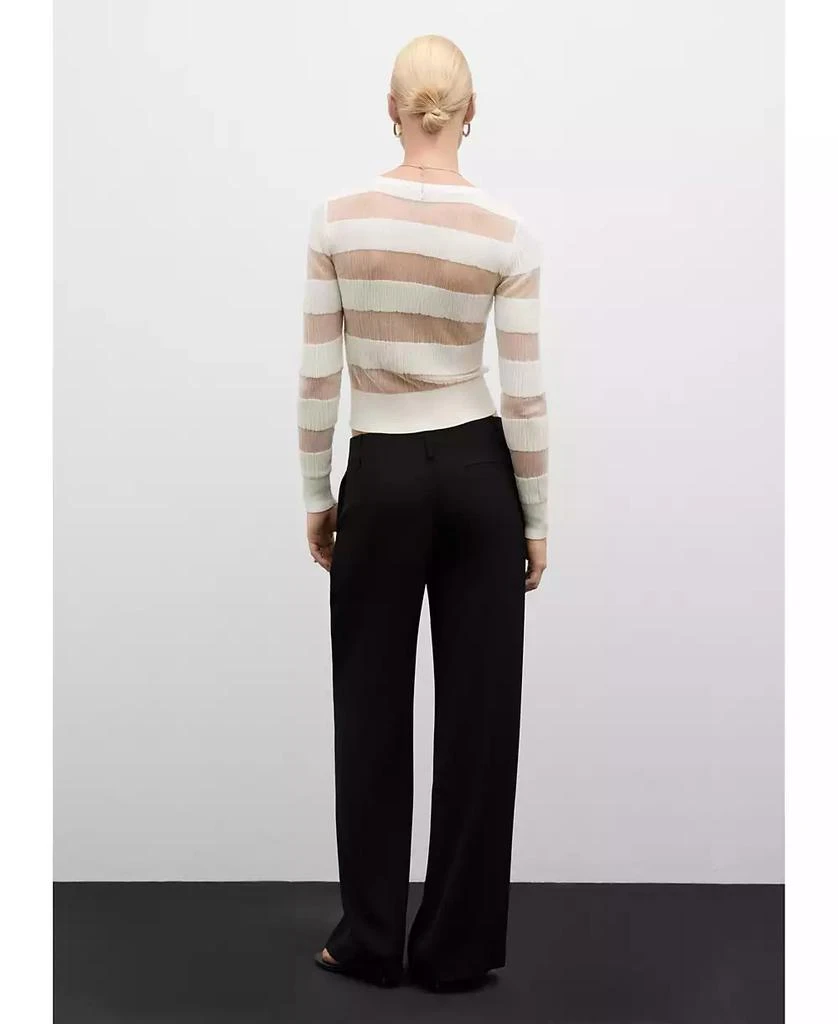 Mango Women's Sheer Textured Cardigan Sweater 5