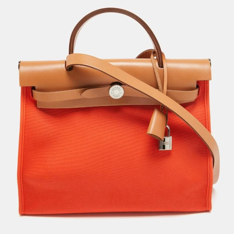 Hermes Capucine /natural Canvas And Leather Herbag Zip 31 Bag 1