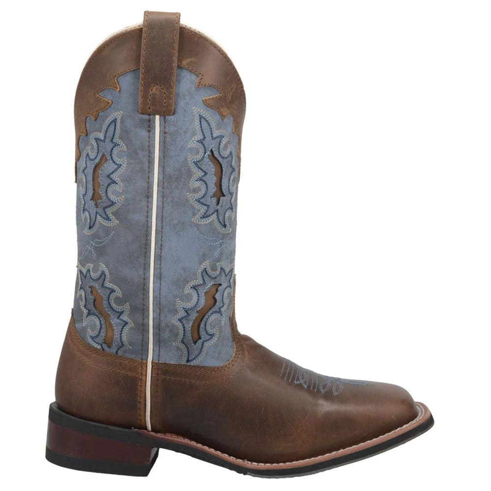 Laredo Isla Tooled-Inlay Embroidered Square Toe Cowboy Boots 1