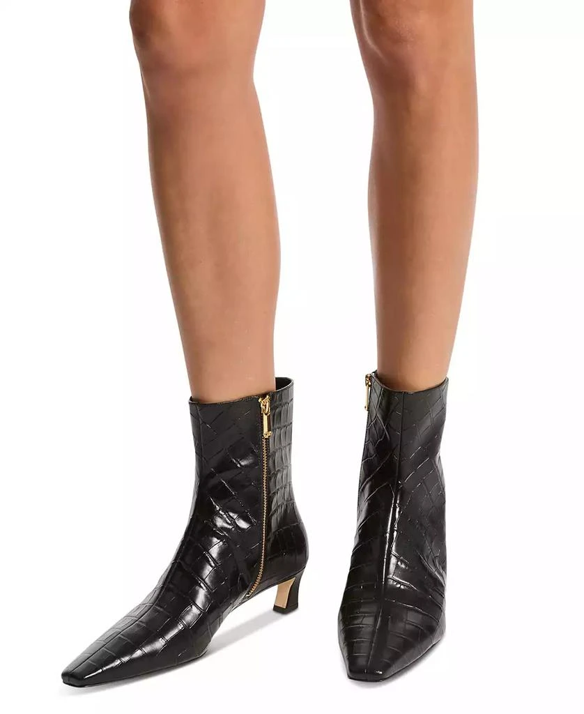 Michael Kors Women's Cosmo Croc-Embossed Kitten Heel Booties 4