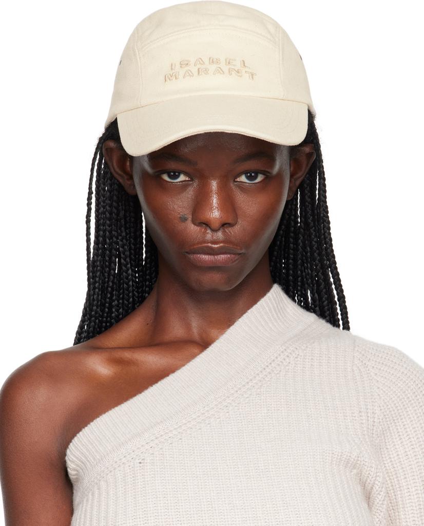 ISABEL MARANT｜CAPS (TEDJI (CQ008XFA A3C07A 23EC)) Tedji Cap Woman ecru and black | ISABEL MARANT Official