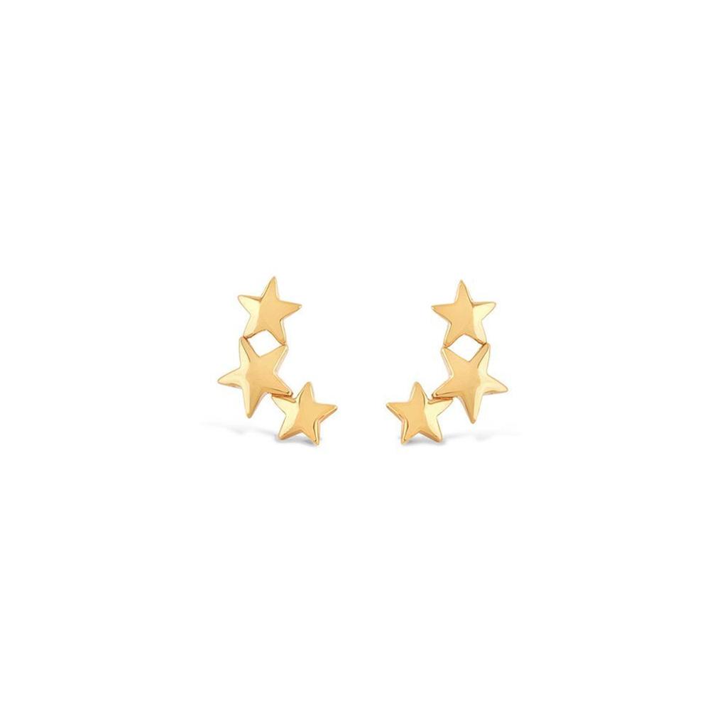 Dinny Hall Gold bijou trio of star studs