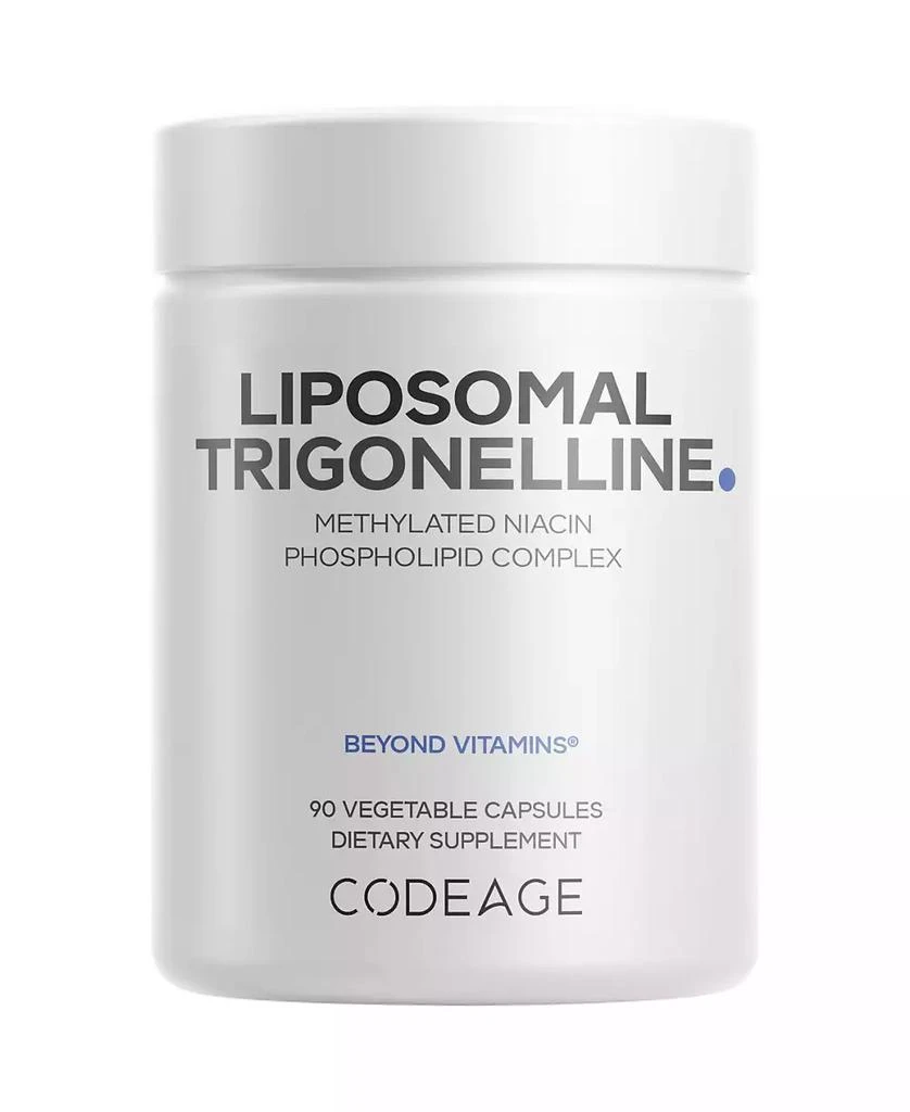 Codeage Liposomal Trigonelline - 250 mg Per Capsule - 3-Month Supply - Plant-Based Alkaloid - Liposomal Delivery for Bioavailability - Metabolic Health Support - Nootropic Non-GMO - 90 Capsules