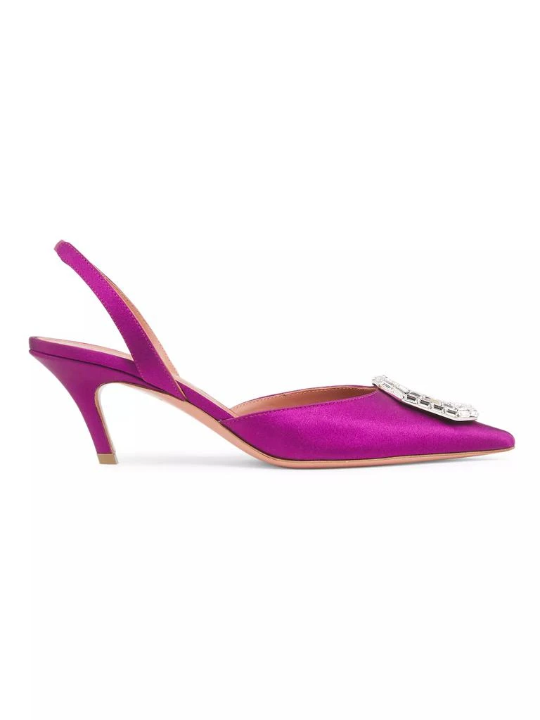 Amina Muaddi Camelia Sling 60MM Satin Pumps 1