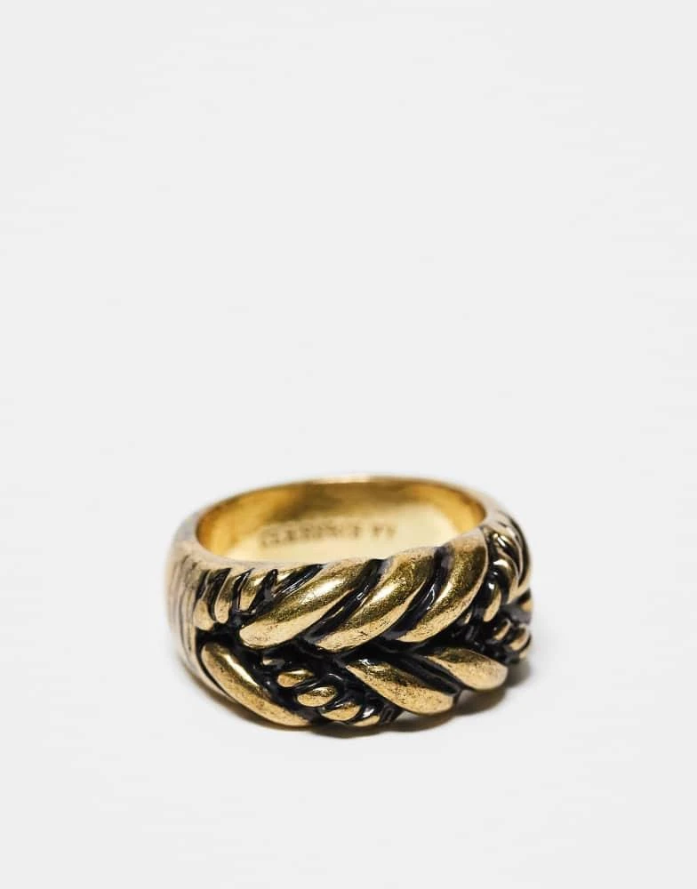 CLASSICS 77 Classics 77 plaited band ring in gold 1
