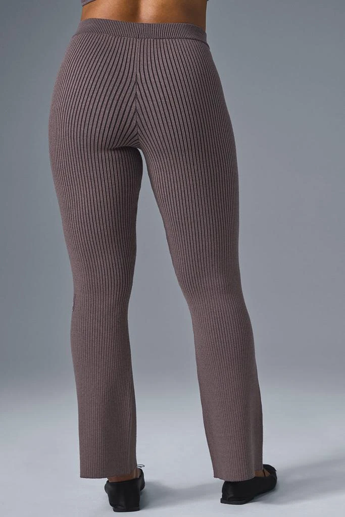 Alo Denim Knit High-Waist Flare Pant - Raisinette/Black 3