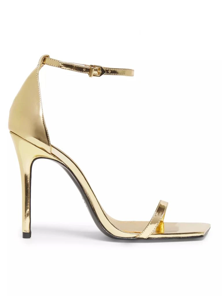 Schutz Jenna 100MM Mirrored Leather Sandals 1