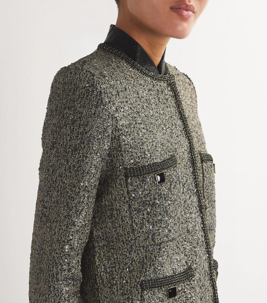 St. John Tweed Embellished Cropped Blazer 6