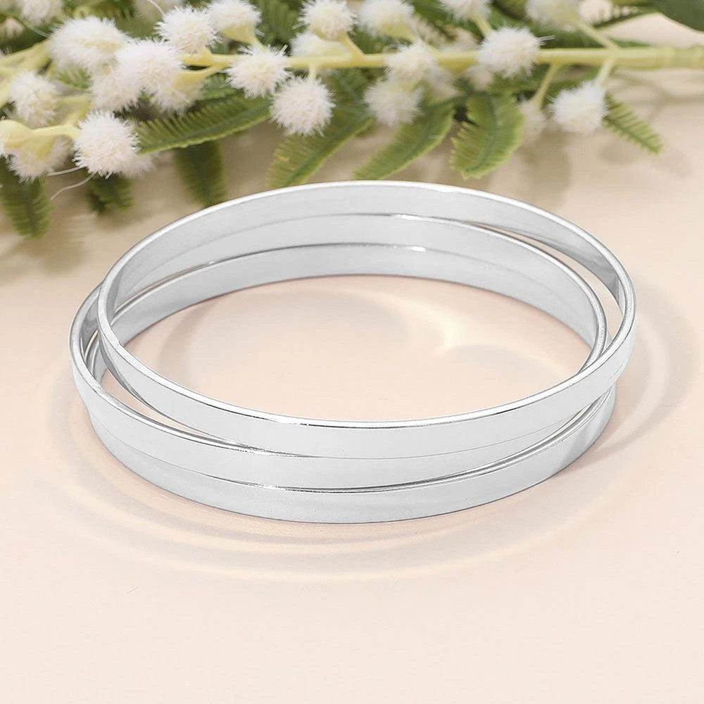FASHNZFAB SECRET BOX_Stainless Steel 3PCS Bold Bangle Multi Layered Bracelets