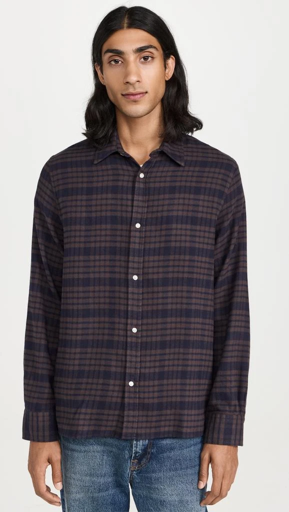 Officine Generale Alex Cotton Twill Check Shirt 6