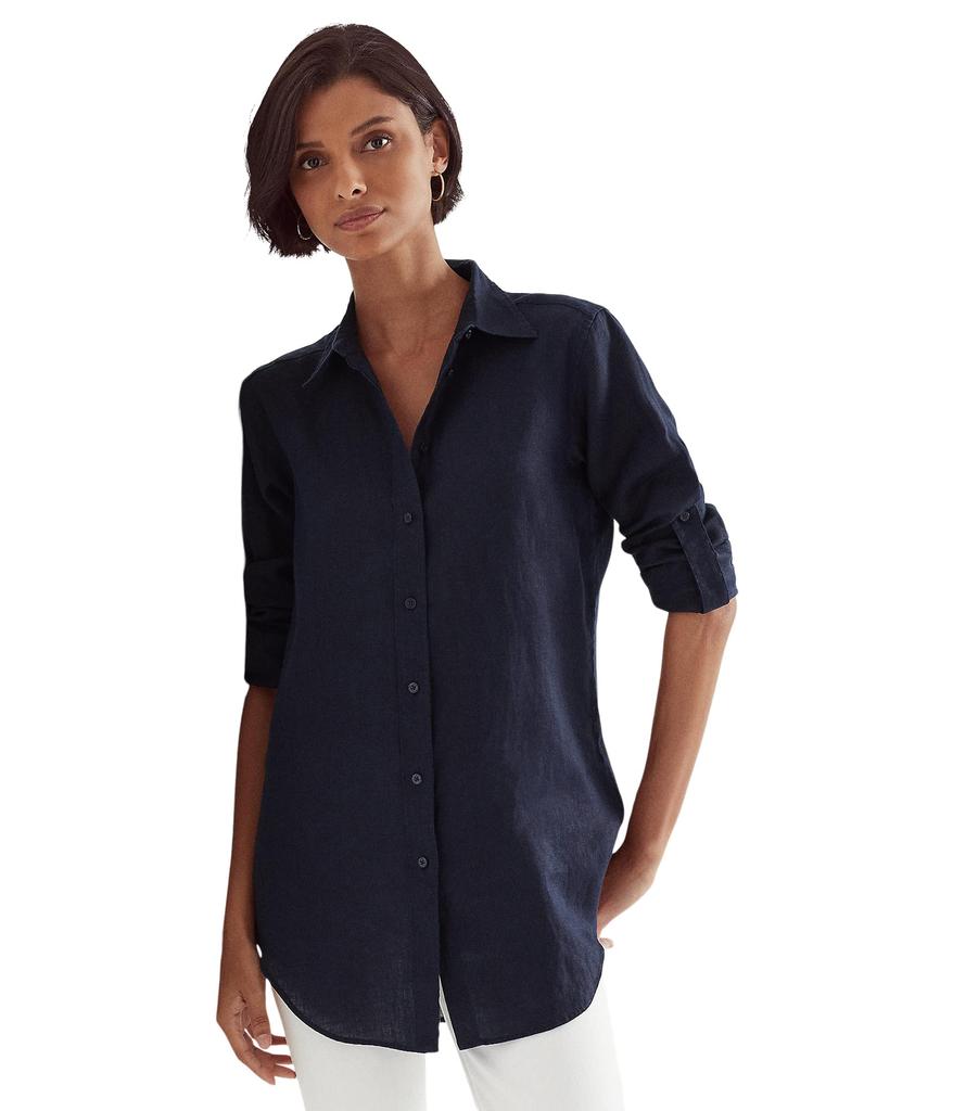 Ralph Lauren Roll-Tab-Sleeve Linen Shirt