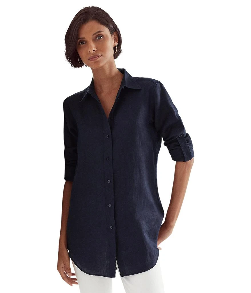 Ralph Lauren Roll-Tab-Sleeve Linen Shirt 1