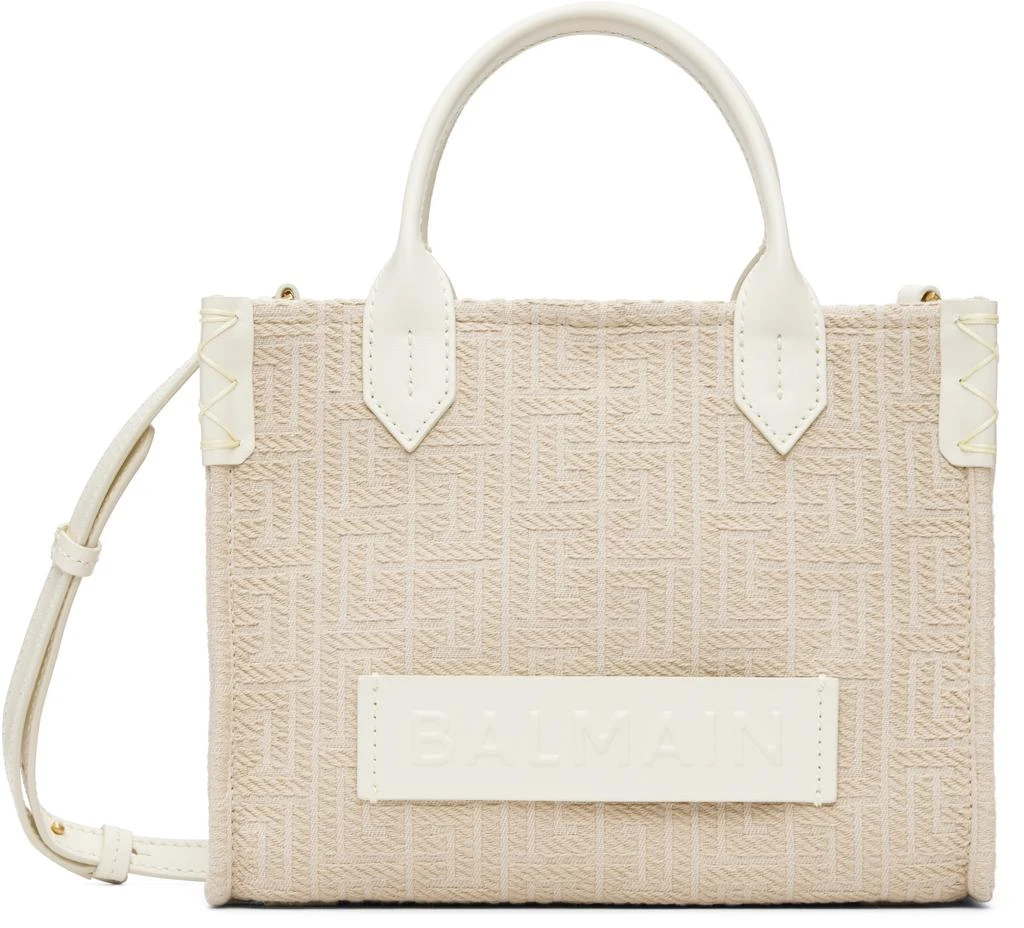 Balmain Beige B-Army Small Monogrammed Bag 1