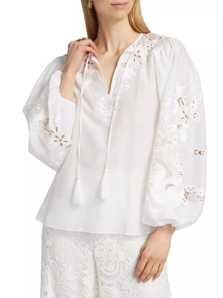 Kobi Halperin Gloria Embroidered Cotton-Silk Voile Blouse 3