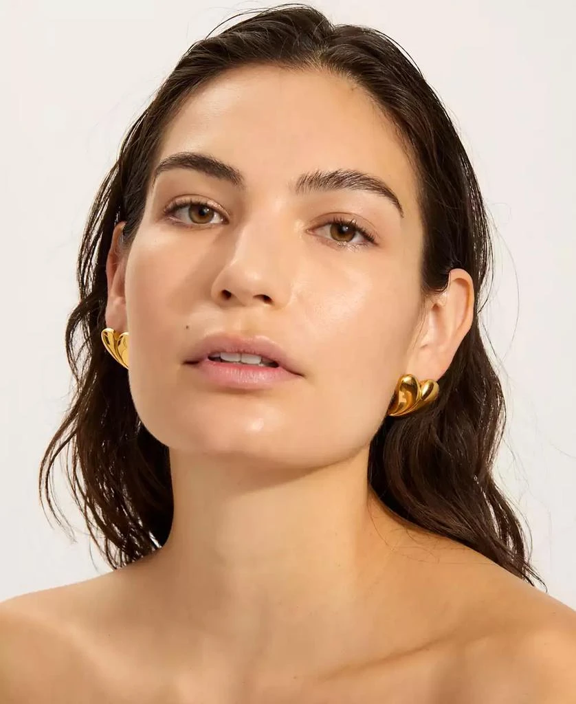 ADORNIA Tarnish Resistant Oversized Puffy Heart Earrings 5