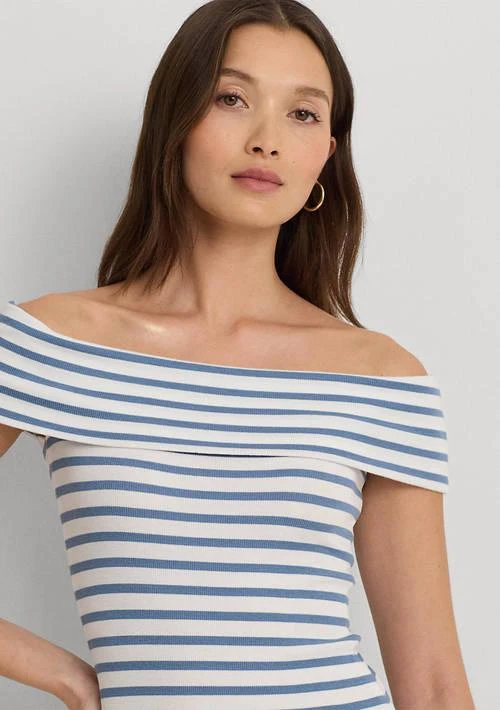 Ralph Lauren Ralph Lauren Striped Off The Shoulder Midi Dress 4