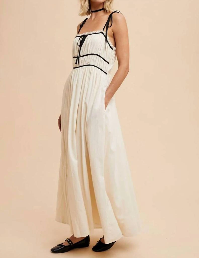 In-Loom - Bridgett Contrast Maxi Dress  On Sale Now with Up to 44% Off |  Discover Exclusive Deals & Savings at BeyondStyle  Authentic IN-LOOM women  > dresses > maxi|2028575155|clothing|cotton-blend|dresses|maxi|solid|white|women  with
