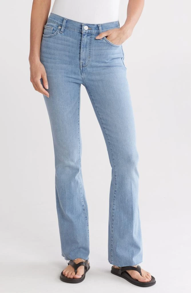 FRAME Le Easy High Waist Raw Hem Flare Jeans