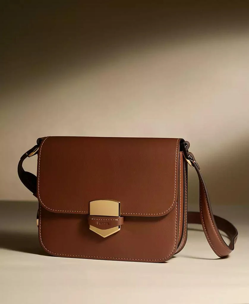 Fossil Lennox Leather Flap Crossbody Bag 6