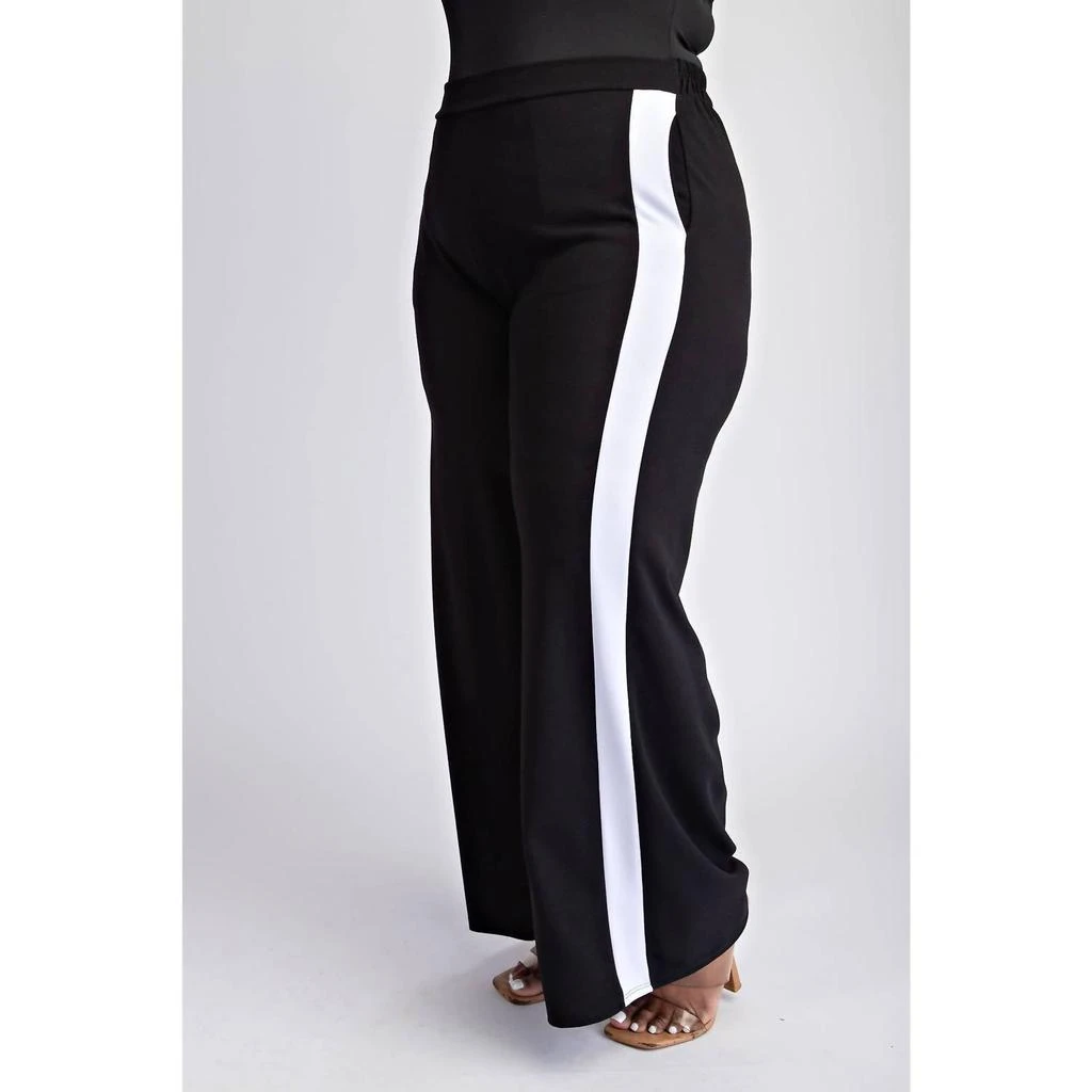 The Curve LA The Curve La - Side Striped Knit Pants With Pockets - Plus 4