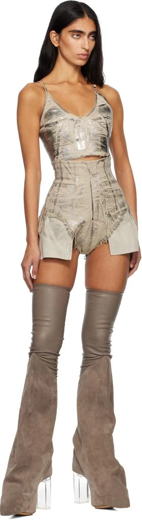 Rick Owens Gray Concordians Dirt Cutoffs Denim Shorts 4