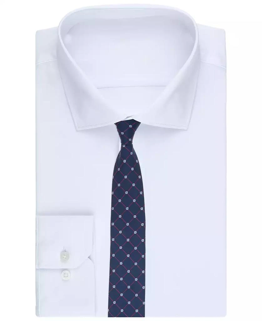 Bar III Men's Floral and Club Grid Pattern Tie, Macy's Exclusive 3
