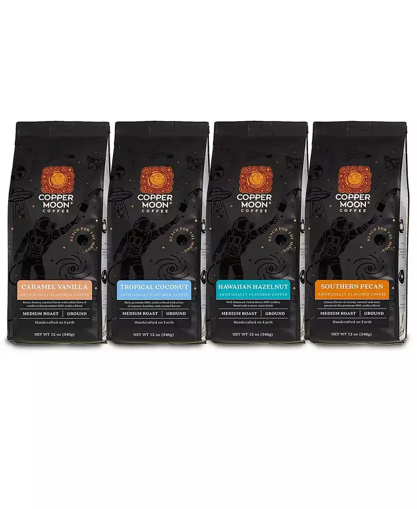 Copper Moon Coffee Ground Coffee, Flavored Blends Variety Pack, 48 Ounces