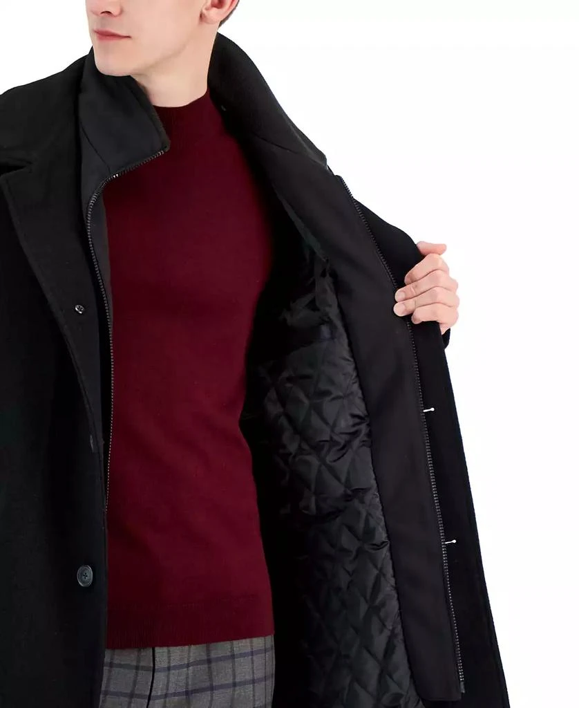Calvin Klein Men's Classic Fit Black Wool Blend Overcoat 4