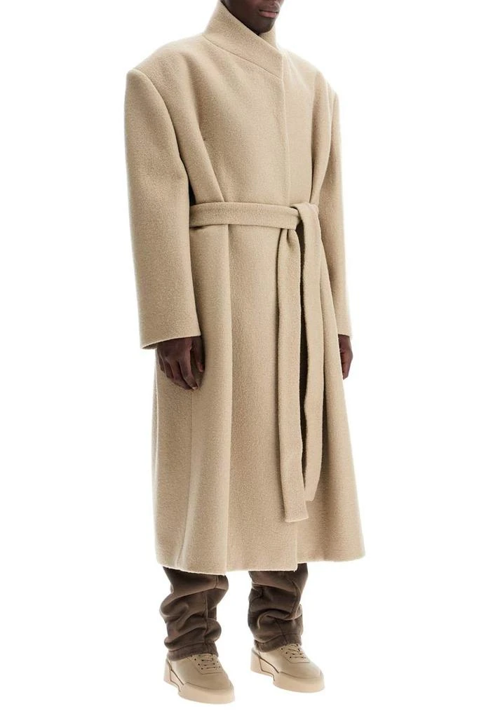 Fear of god wool coat with high collar and boiled wool 2