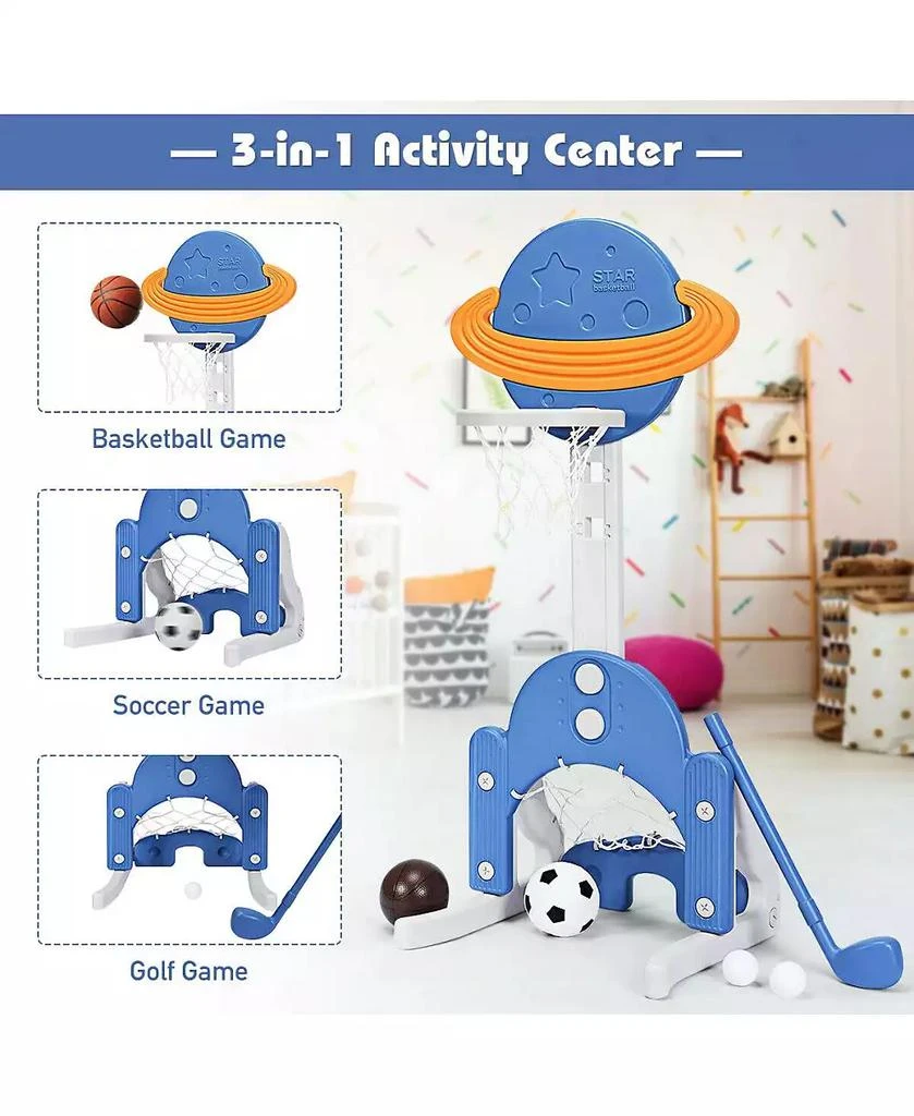 KUYOTQ 3 in 1 Kids Basketball Hoop Set with Balls 8