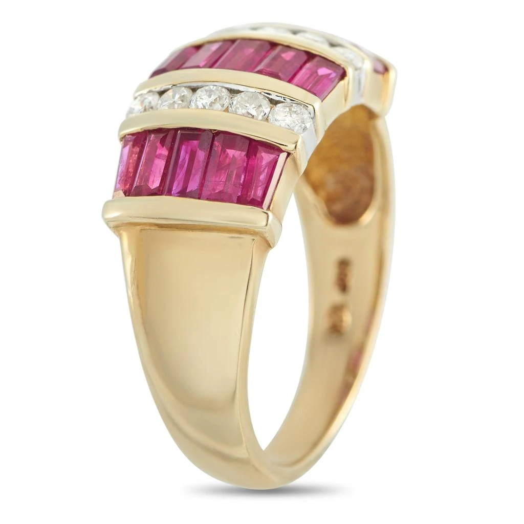 LB Exclusive 14K Yellow Gold 0.30ct Diamond and Ruby Ring MF21-011526 2