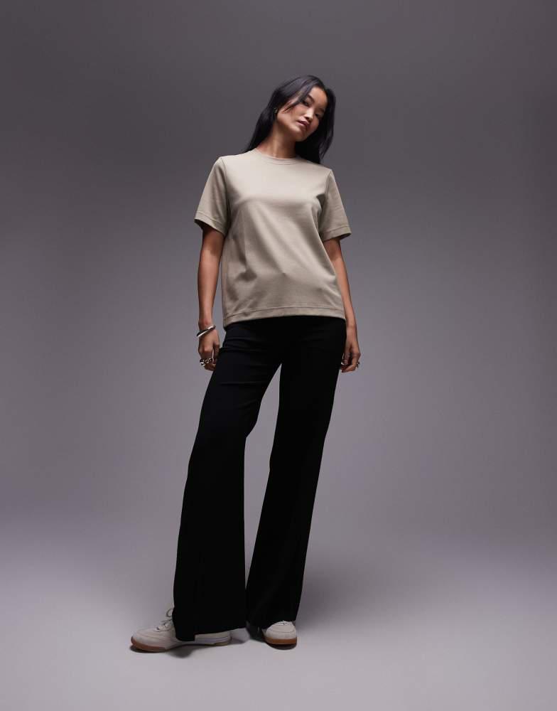 ARKET ARKET heavyweight jersey boxy t-shirt in beige khaki